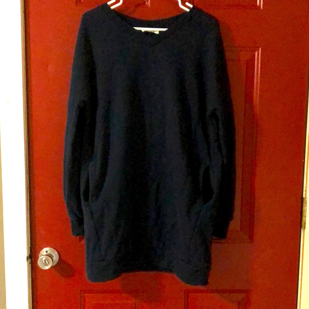 Navy sweat shirt tunic dress